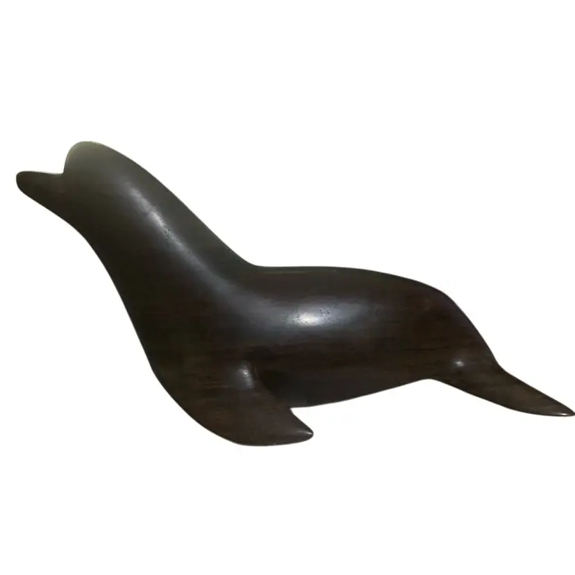 Hand Carved Iron Wood Sea Lion Seal 🦭 Figurine 9.5” Long 5” Tall