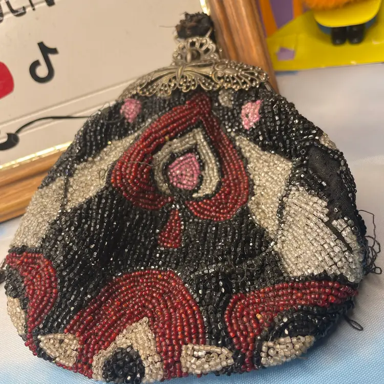 Antique Beaded Card Purse