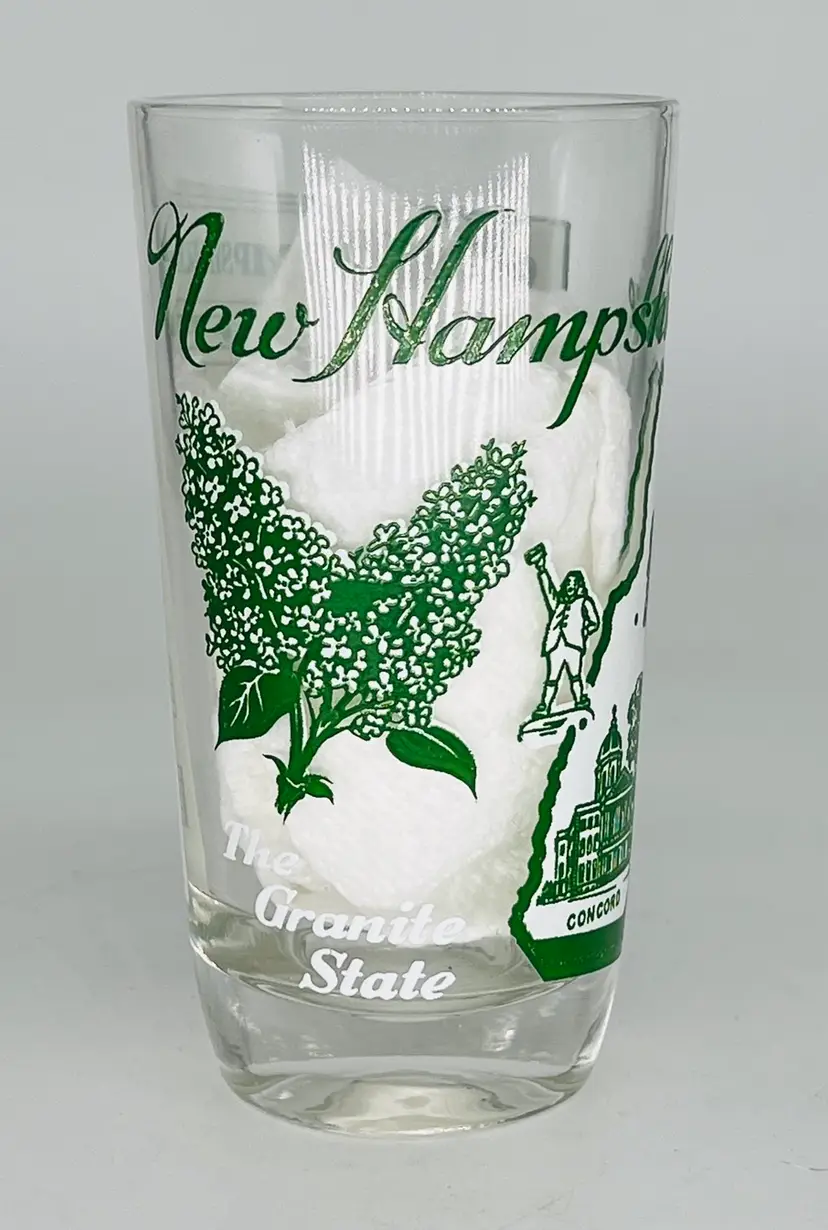 Vintage New Hampshire Souvenir Frosted Glass Tumbler