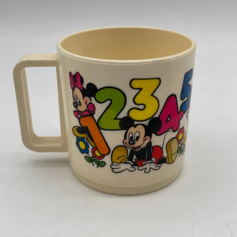 Vintage Plastic Disney Snack N Fun Time Mug