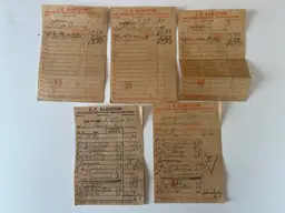 Antique General Store Receipts. 1920 JF Barstow Mercantile Dry Goods Groceries Ephemera. Winfield NY
