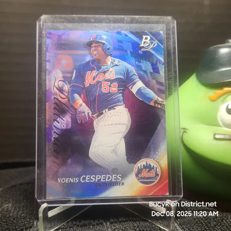 2017 Bowman Platinum Presence Purple - Yoenis Cespedes New York Mets 218/250