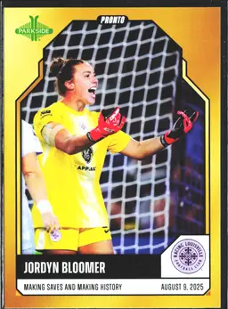 Jordyn Bloomer GOLD 1/1 2025 Parkside Pronto Soccer Card Racing Louisville