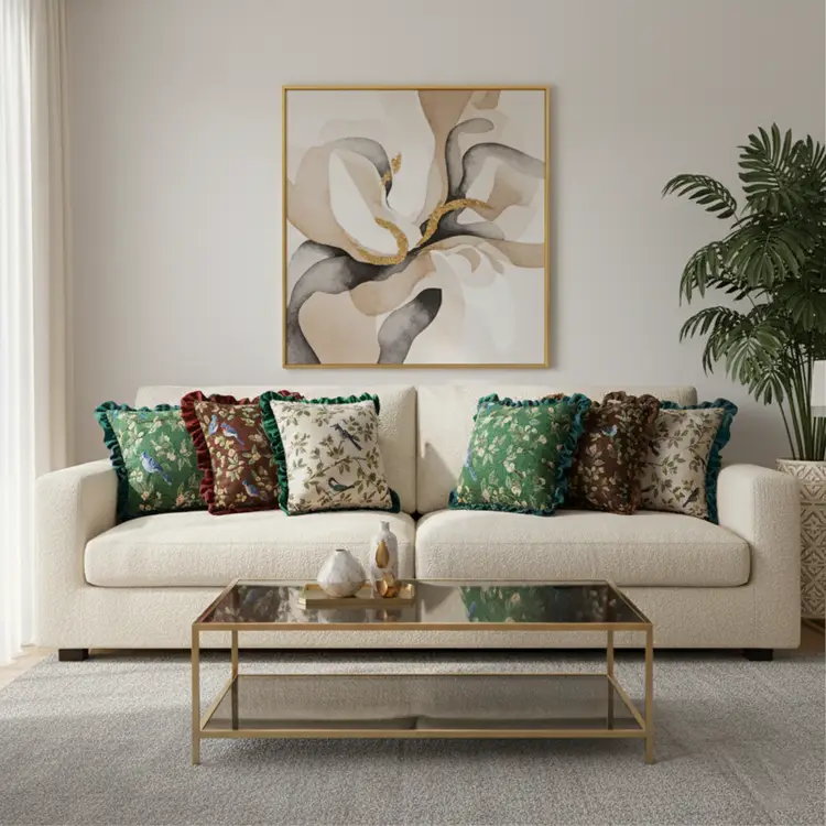 SOGA 6PC Enchanted Garden, Emerald Avian Oasis & Christmas Holiday Pillow Covers 45cm