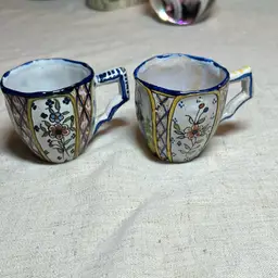 Set Of Two 1927 Henroit Quimper Cups