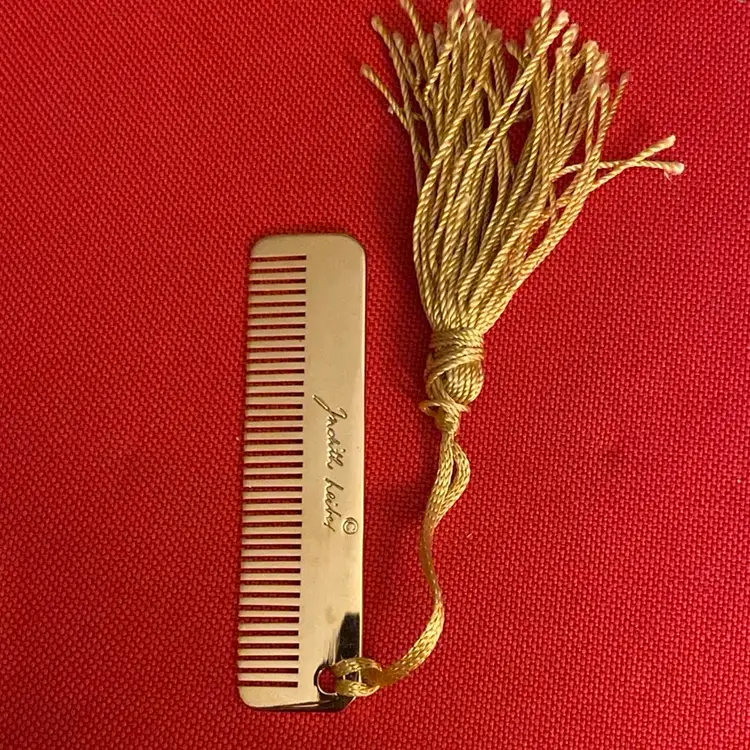 Vintage Judith Leiber Gold Plated Comb And Double Sided Mirror