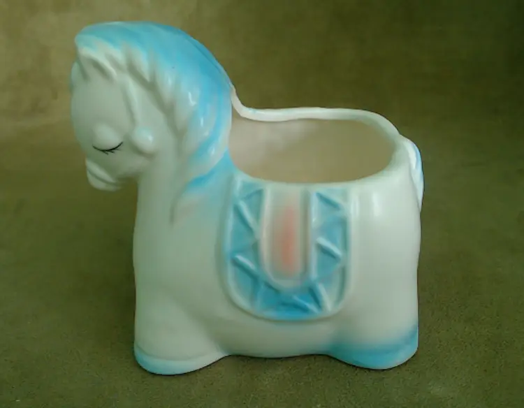 Vintage Fat Pony Planter | Kitschy Cute Chonky Pony Nursery Planter | Sweet Little Indoor Planter for Succulents or Air Plants | 1960s INARCO Made in Japan