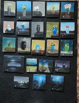 #03 - REDUCED! Miniature Oil Paintings Signed By The Artist Free Shipping $12 Choice