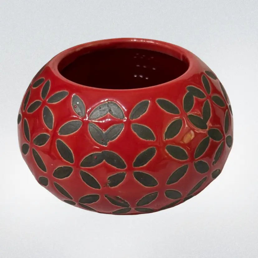 Red And Black Succulent Planter, Trinket Dish, Or A place To Hide Stuff