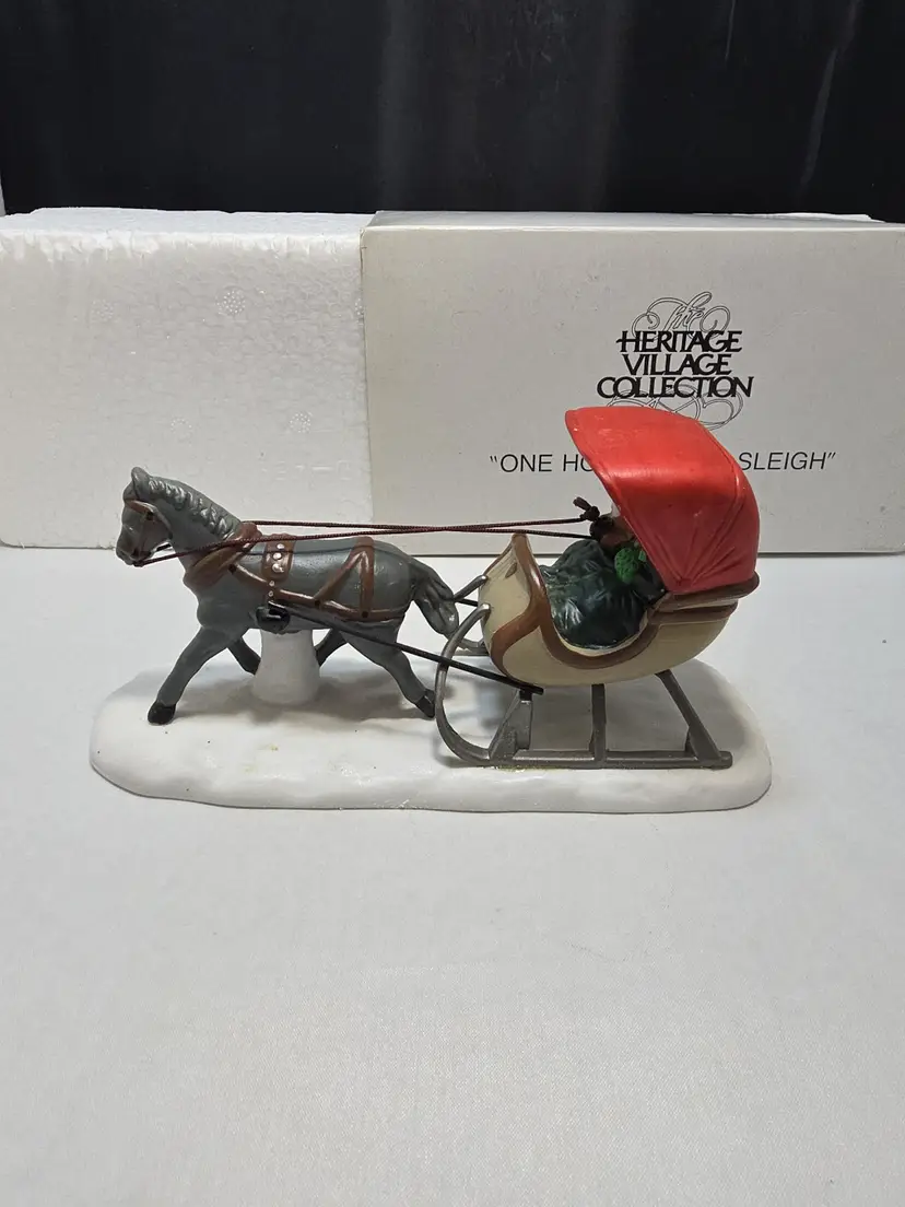 Department 56 Heritage Village One Horse Open Sleigh Porcelain w/ Box (Q)