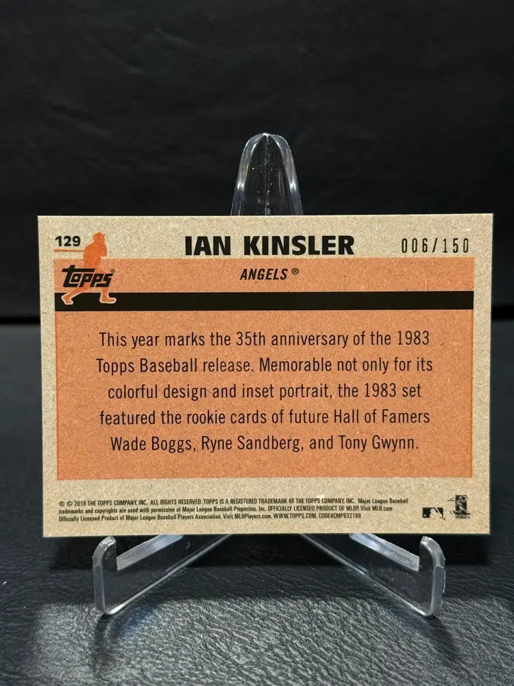 Ian Kinsler 2018 Topps #129 Blue Prism 6/150 Los Angeles Angels
