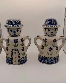 Polish Pottery Mr.& Mrs. S+P Shakers