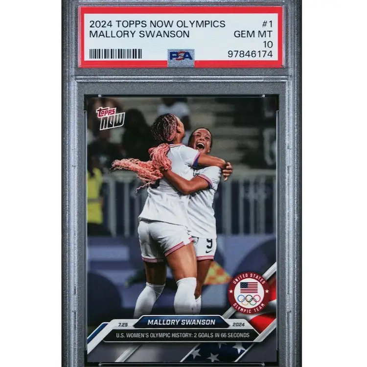 2024 TOPPS NOW OLYMPIC GAMES MALLORY SWANSON #1 PSA 10 USWNT 2 Goals In 66 Seconds