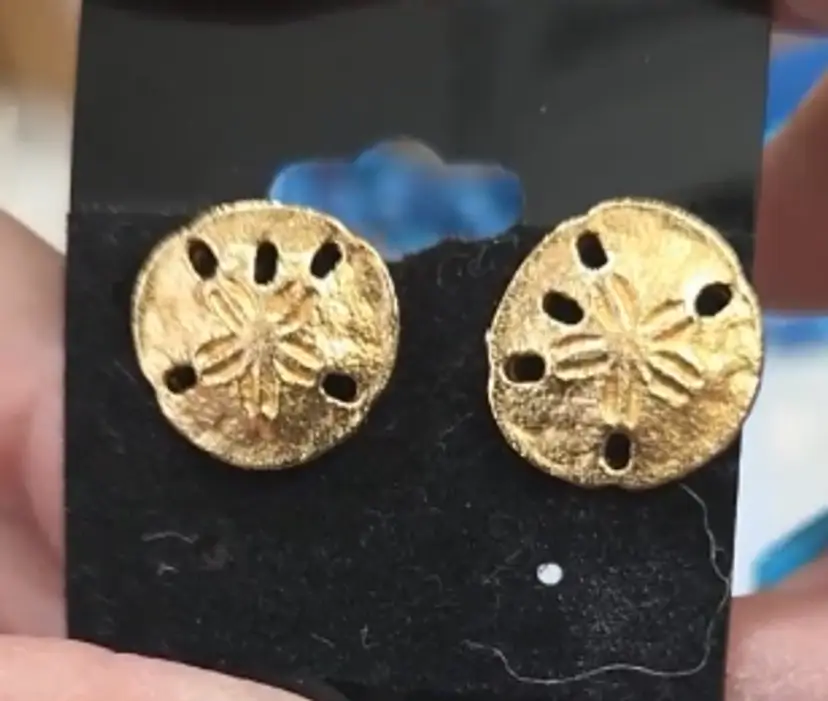 Monet Gold-Tone Sand Dollar Stud Earrings