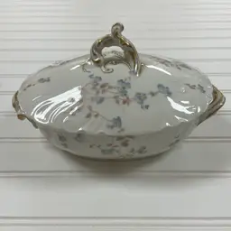 J.E. Frymier Haviland Limoges Covered Serving Dish Floral China Ware