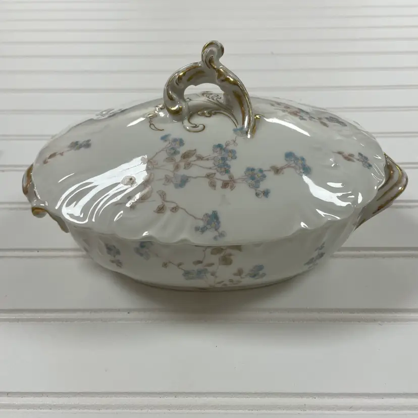J.E. Frymier Haviland Limoges Covered Serving Dish Floral China Ware
