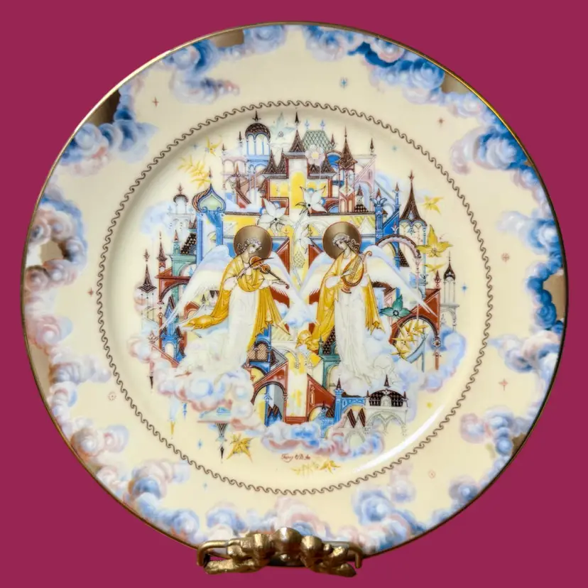 '95 Vintage BRADFORD EXCHANGE Russian Decorative Plate - SPRINGTIME DUET