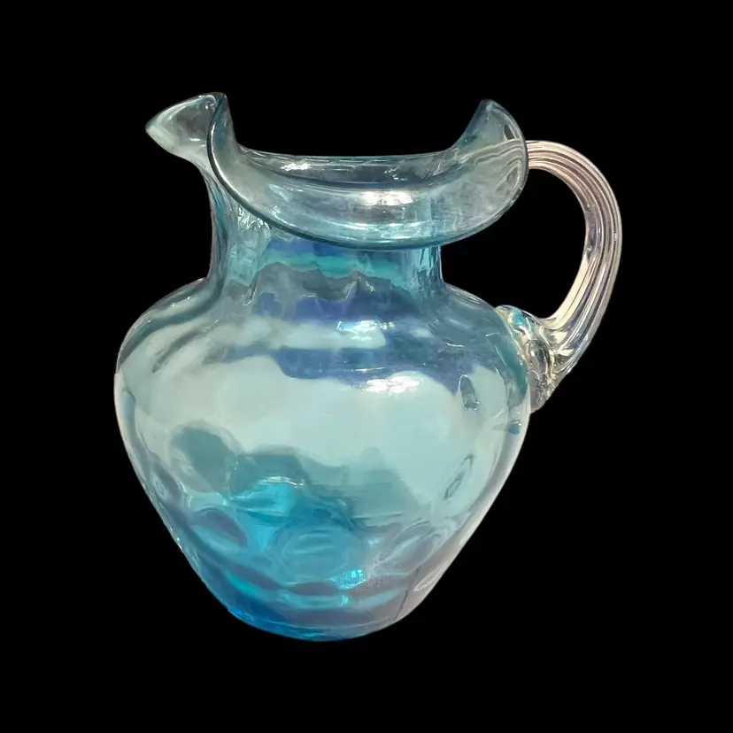 Vintage Peacock Ice Blue Coin Dot Small Pitcher