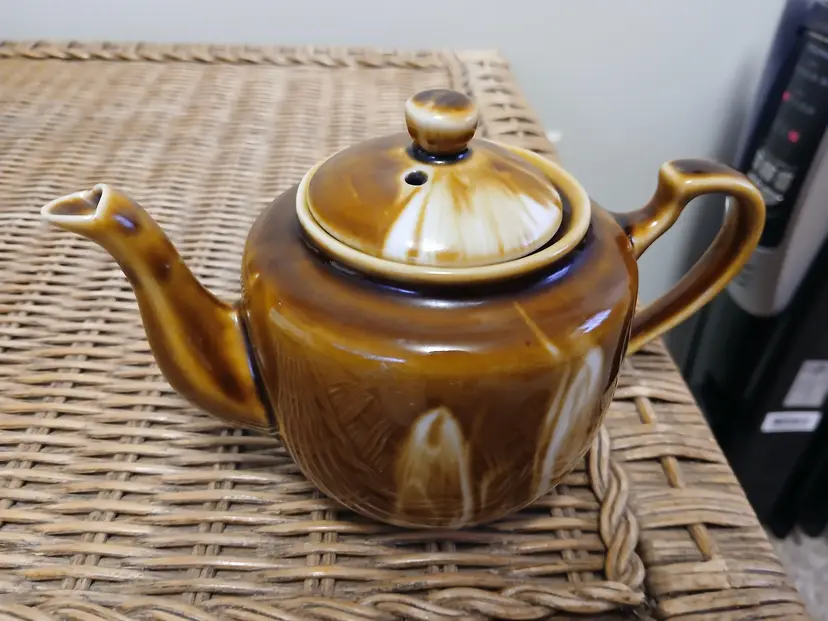 Vintage Small Brown Drip Glaze Teapot