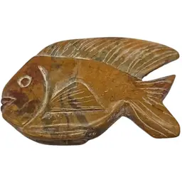 Hand Carved Stone Fish Sculpture Paperweight