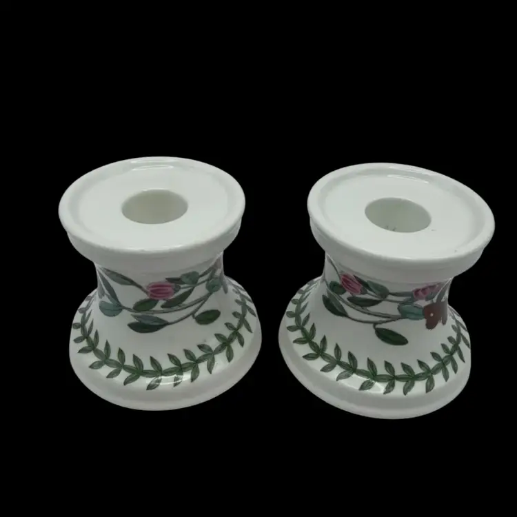 Portmerion Botanic Garden Candlestick Holders, 3x3”