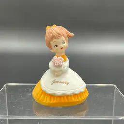 Ardco Miniature January Girl Month of the Year #3859 Porcelain VTG Winter Figurine
