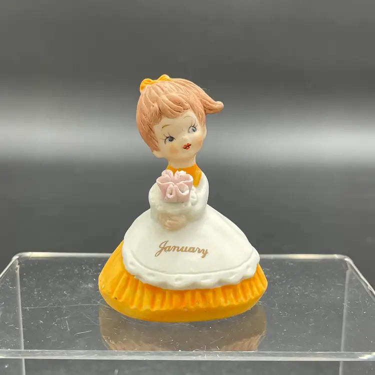 Ardco Miniature January Girl Month of the Year #3859 Porcelain VTG Winter Figurine