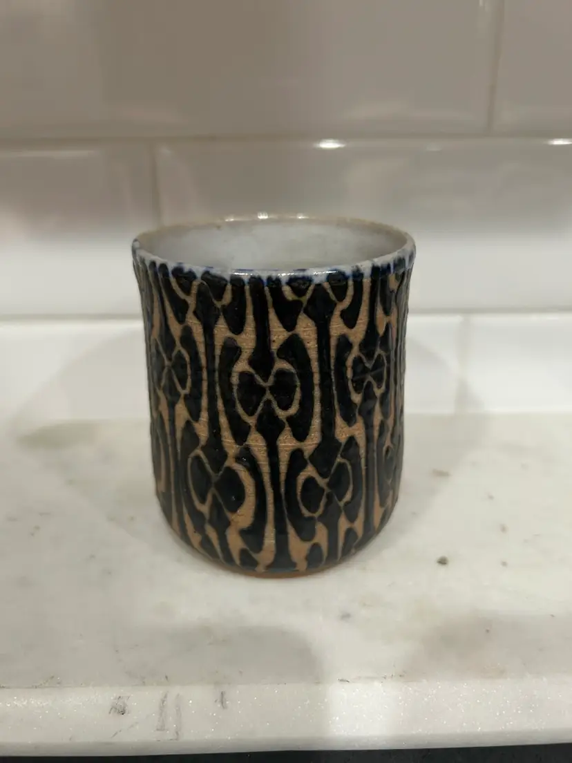 Luis Manuel Morales Vintage Pottery Geometric Pattern Michoacán Mexico Tumbler