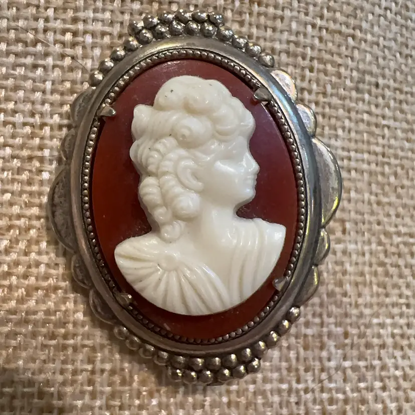 Mid-Century 1.75” Cameo Brooch
