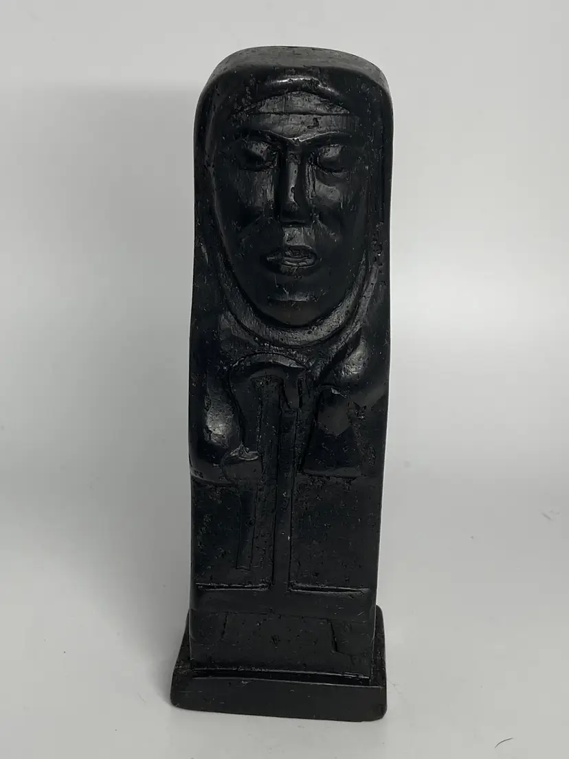 Owen Crafts Hand Carved Statue of Irish Monk Made of Irish Turf (Peat)