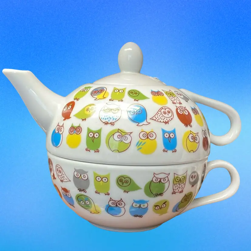 Vintage Jewel Owl Teapot For One