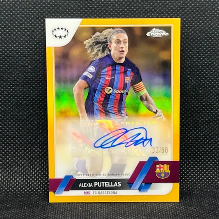 Alexia Putellas 2022/23 Topps Chrome UEFA Women Gold Autograph /50 Soccer Card Barcelona