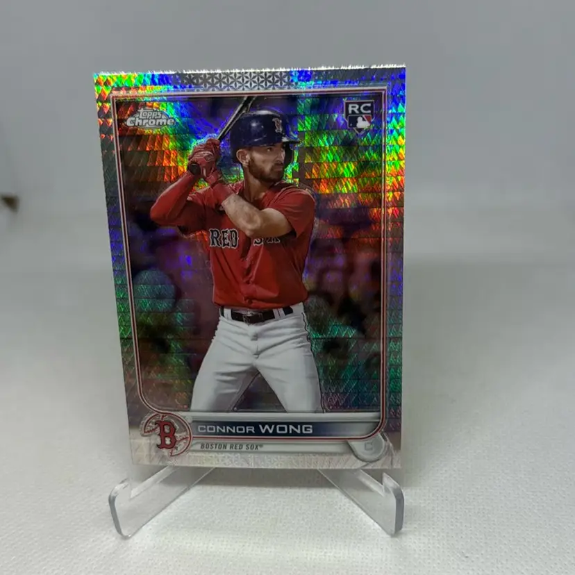 2022 Topps Chrome Connor Wong PRISM REFRACTOR RC Rookie Boston Red Sox #39