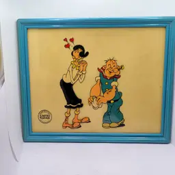Vintage Popeye and Olive Oyl Limited Edition Framed Print 1980 King Features Syndicate  8X10"
