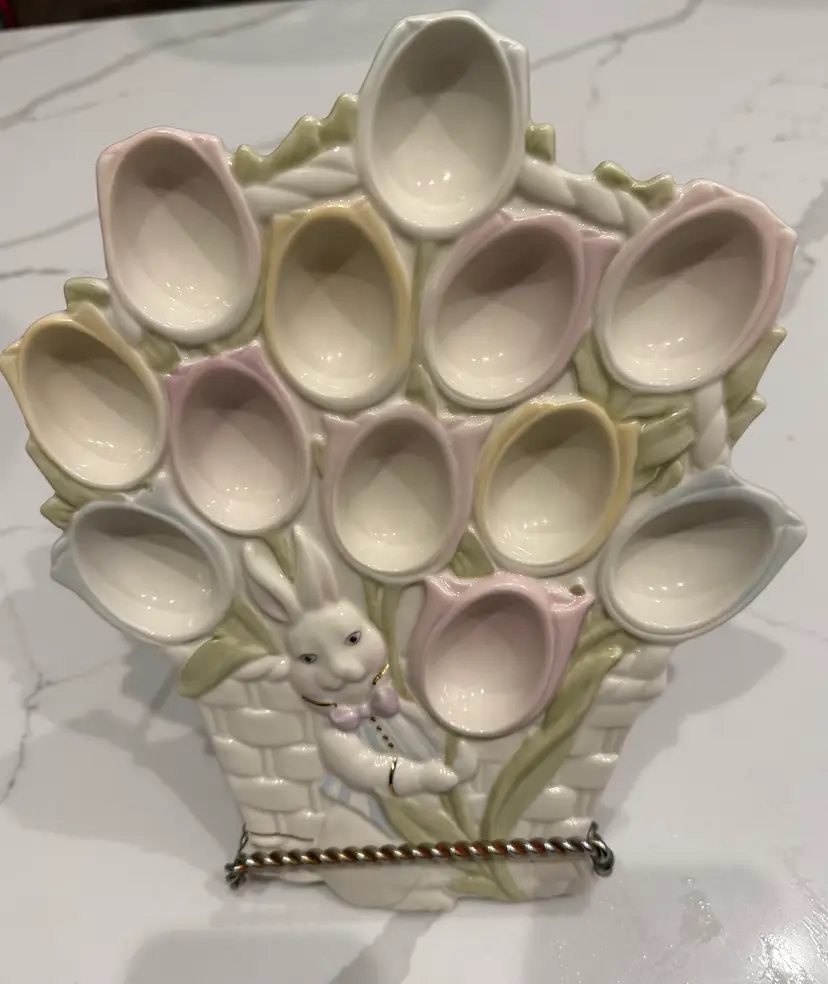 Lenox Easter Tulip Egg Holder with Bunny