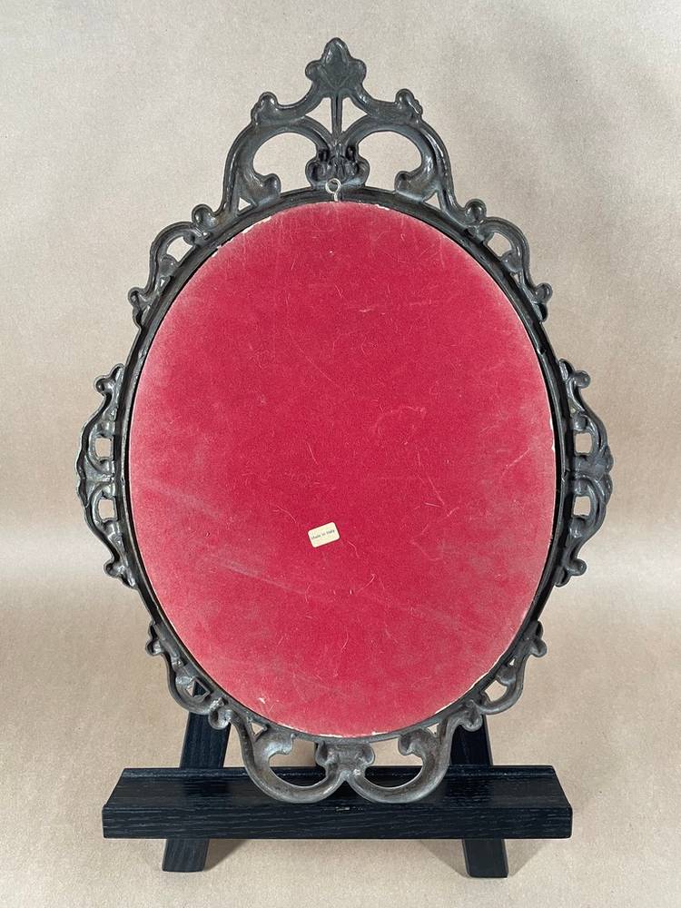 Vintage "Pinky" Sarah Goodin Barrett Moulton Reproduction Print Ornate Metal Frame - Italy - Wall Hanging