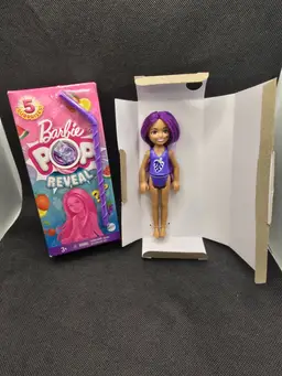 Barbie Pop Reveal Fruit Series Chelsea Purple Grape Doll in Box No Accessories