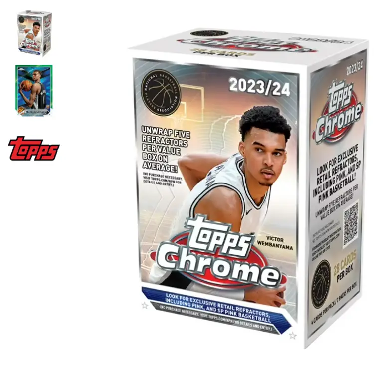 2023-24 Topps NBA Chrome Basketball Trading Cards Blaster Box