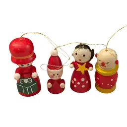 Vintage Wooden Christmas Ornaments