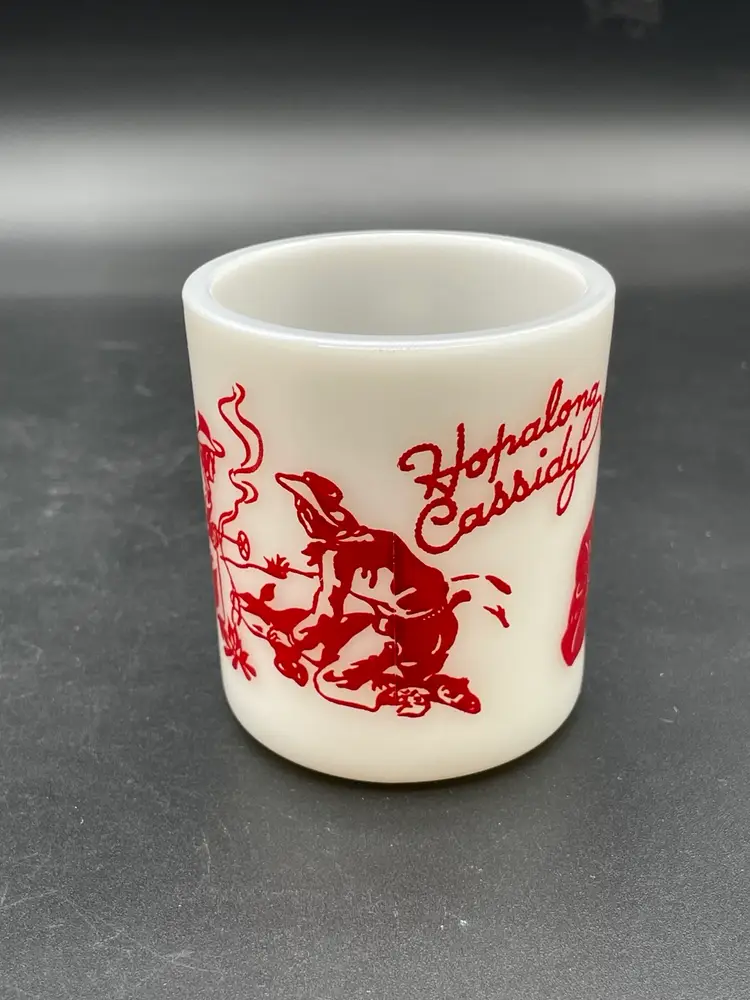 Vintage Hazel Atlas Hopalong Cassidy Milk Glass Mug