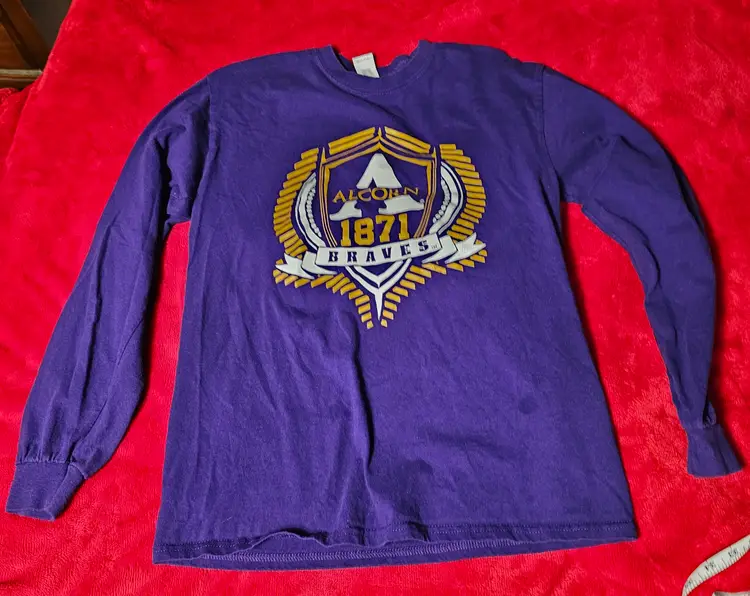 Alcorn State Braves Adult Long Sleeve Shirt Size Medium
