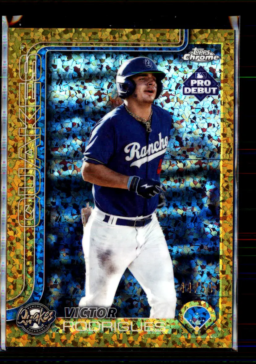 Victor Rodrigues #/50 2025 Topps Pro Debut Gold Mini-Diamond #PDC-66 - (135) - Rancho Cucamonga Quakes
