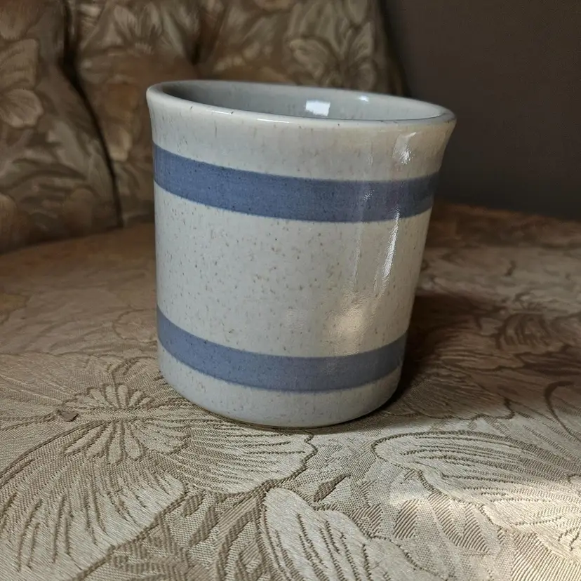 Vintage McCoy #1852 Jam Jar Farmhouse Dbl Blue Band Ceramic USA