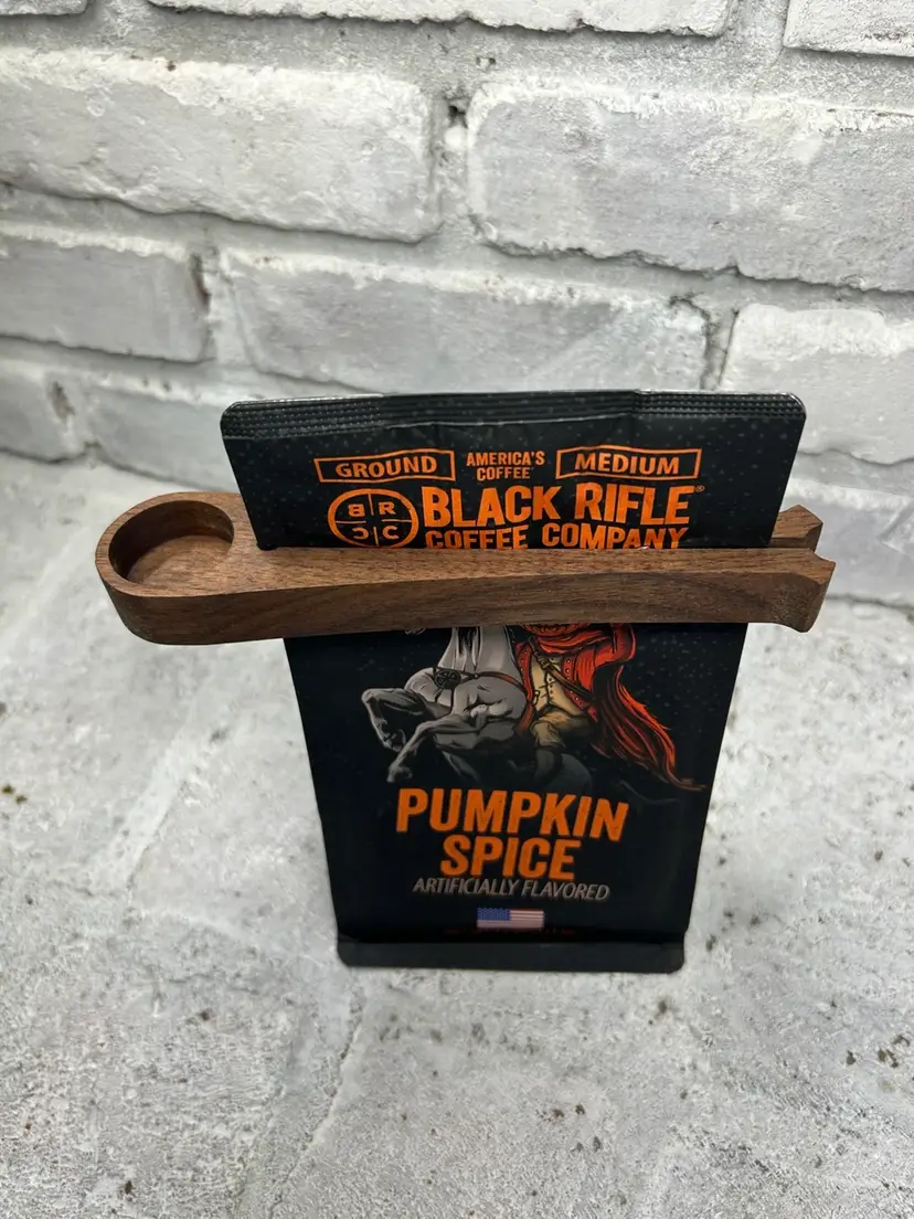 Black Walnut Coffee Scoop Clip – Handmade 1 Tbsp Scoop & Bag Sealer – Coffee Lover Gift – Made in Indiana – Food Safe Hardwood