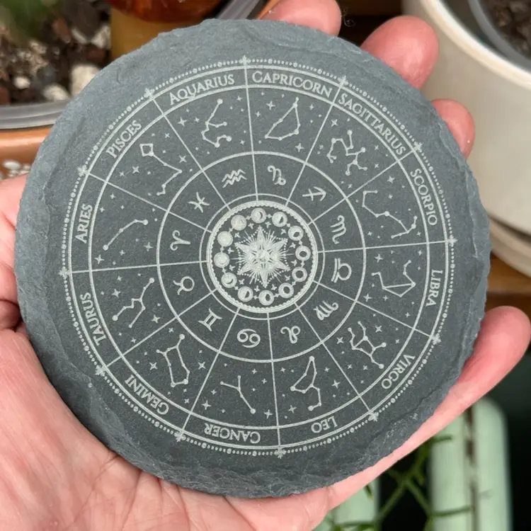 Zodiac Wheel Slate Coaster