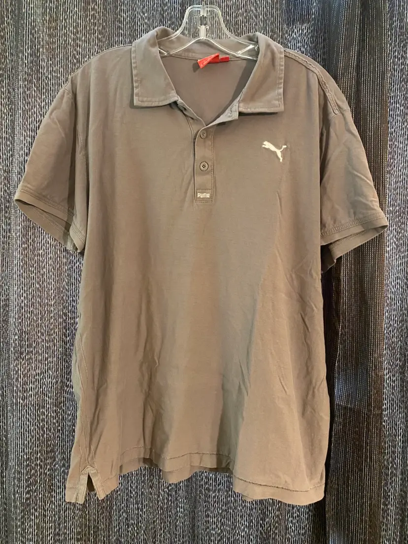 Puma Men's Size XL Gray Short Sleeve Polo Shirt