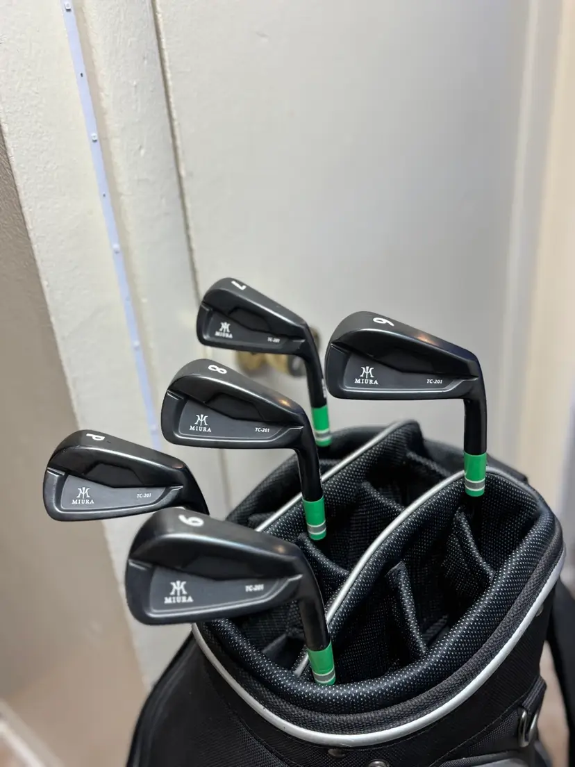 Miura TC-201 Forged Black QPQ 6-PW Iron Set Stiff Black Patent Pending Shafts RH