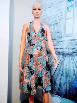 VINTAGE COTTON SUNDRESS PAISLEY AND FLORAL WOMEN'S SIZE 11/12 SIZE RUNS SMALL