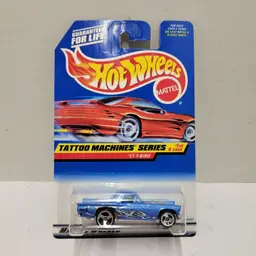1997 Hot Wheels #685 Tattoo Machines Series 1/4 '57 T-BIRD Blue w/Chrome