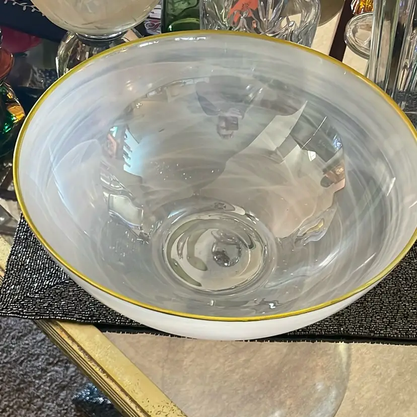 Anthropologie Swirl Large Bowl